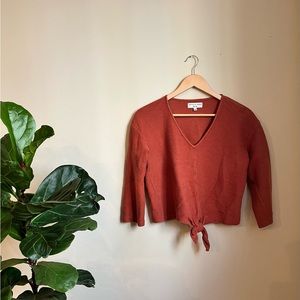 Madewell TeXTURE & THREAD crop top with front knot